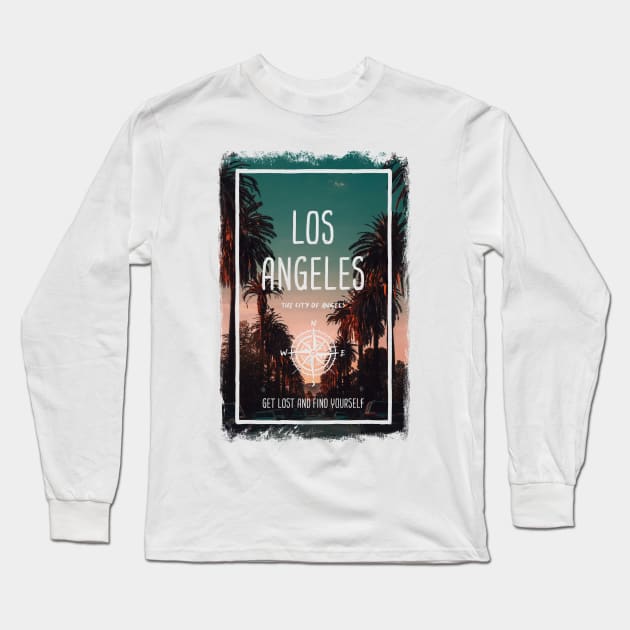 Los Angeles, LA, US, the city of angels Long Sleeve T-Shirt by psychoshadow